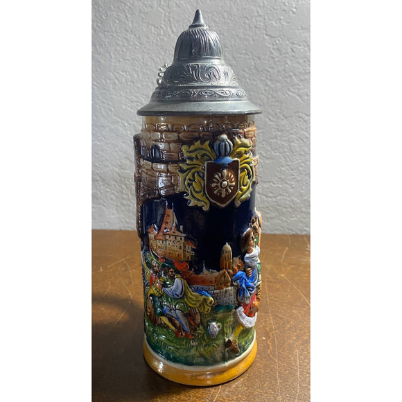 Vintage (1940 - 1950) Western West Germany Beer Stein Bar Decor - Picture 4 of 8